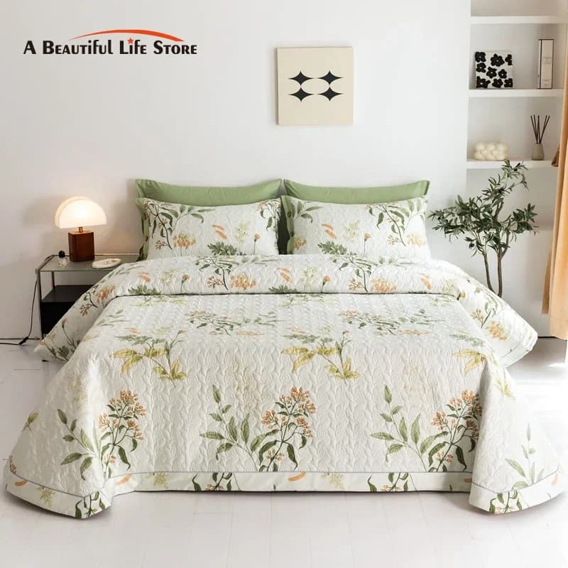 Copriletto trapuntato 100% cotone coprimaterasso coprimaterasso Set biancheria da letto copriletto Queen King lenzuola matrimoniali o solo 2 federe