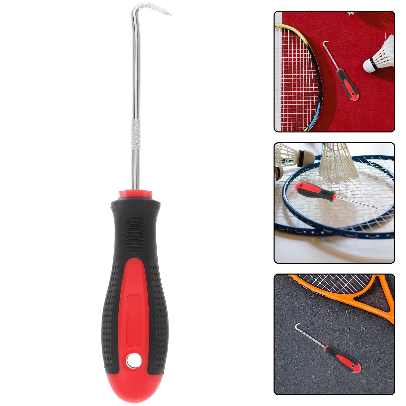 Gancio per Incordatura Racchette da Badminton e Tennis, Attrezzatura Sportiva, Corpo in Lega di Alluminio, Manico in Plastica, Facile Utilizzo, Macchina per Incordatura