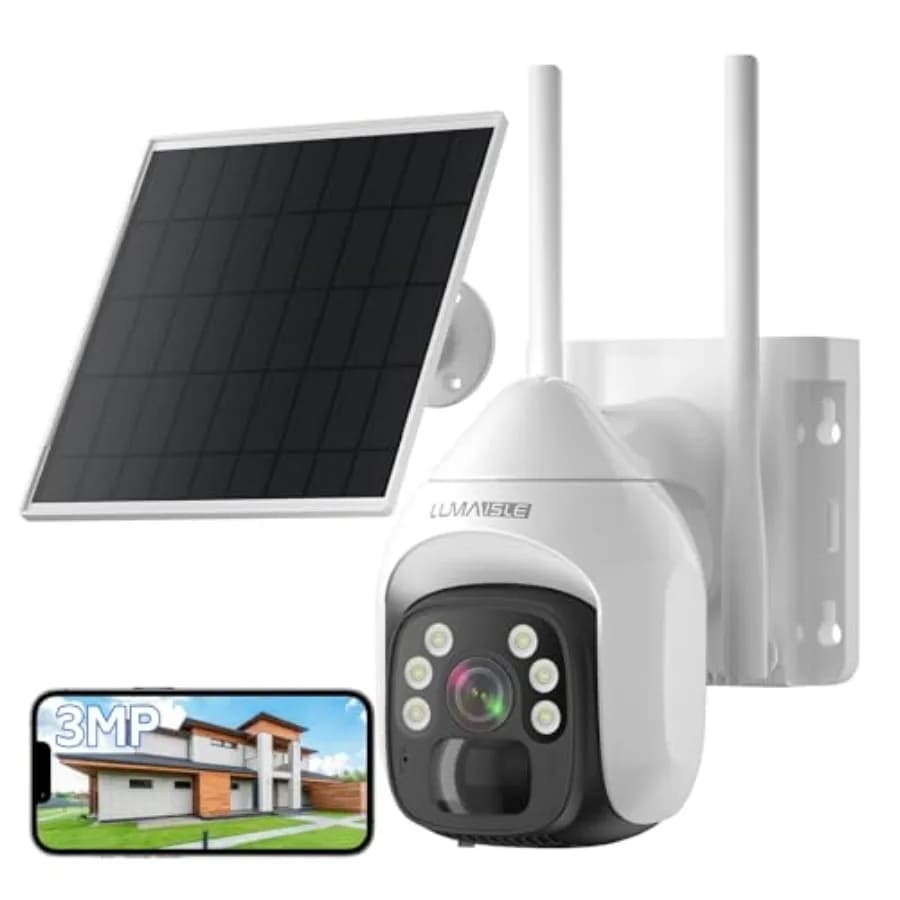 Telecamere di Sicurezza Solari Wireless da Esterno 2K Pan-Tilt 360 ° Dispositivo WiFi Dual-Band 5G e 2.4GHz con Batteria/Alimentazione Solare e Faretto