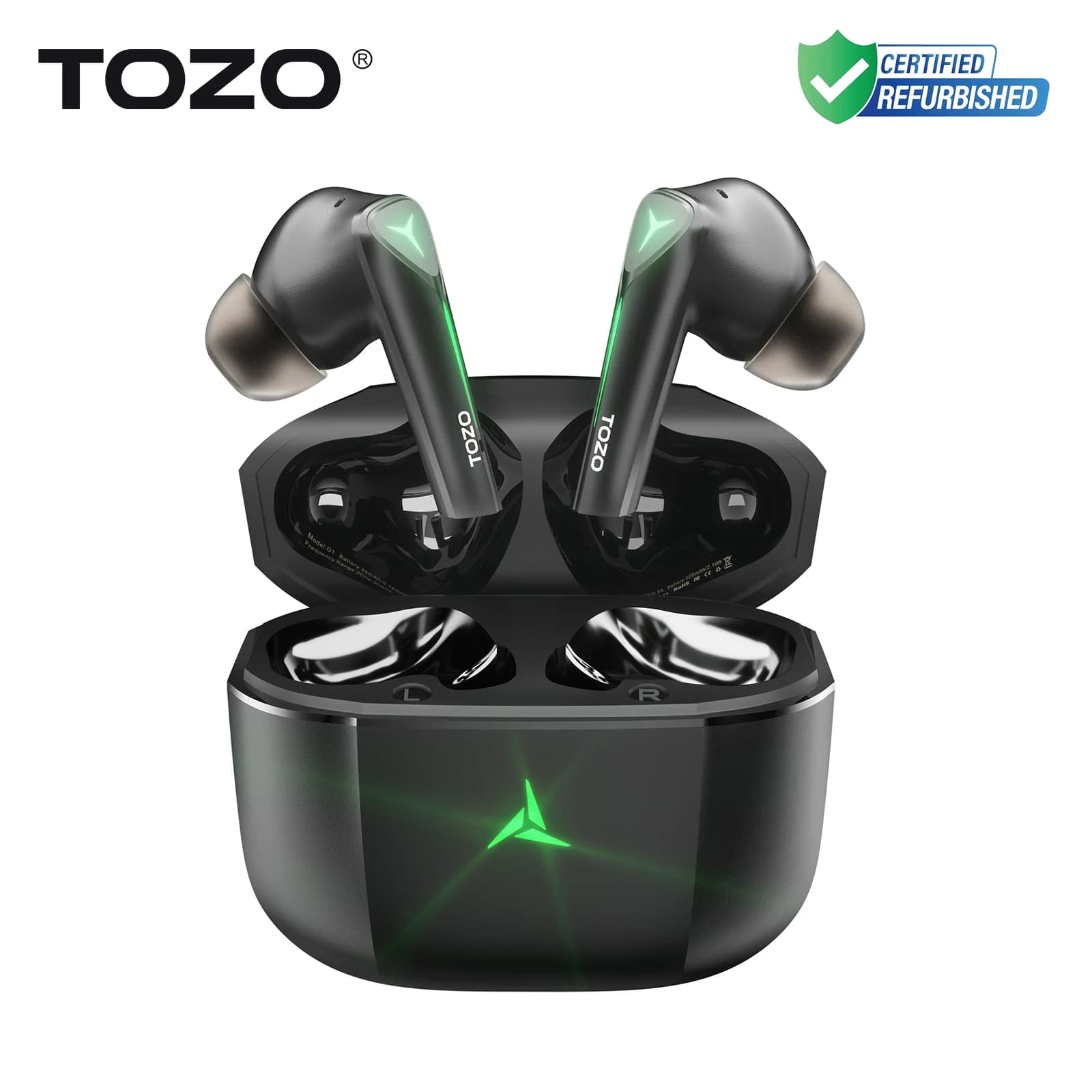 Refined TOZO G1 45ms Low Latency Gaming Auxiliary Wireless Bluetooth Headphones 20-40KHz Sound Bass Gamie Music Double Mode