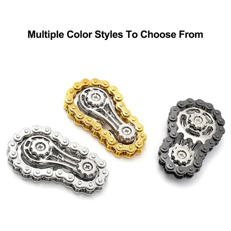 Spinner Antistress in Metallo a Forma di Catena da Bicicletta, Giocattolo EDC per Uomo