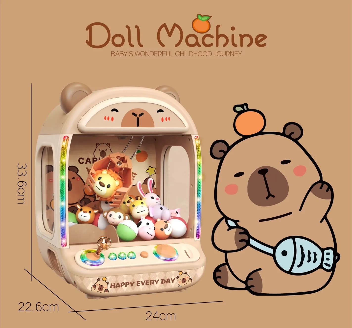 Macchina per bambole fai-da-te Gioco a gettoni per bambini Mini Artiglio Cattura macchine per gru giocattolo Bambola musicale Regali di Natale per bambini Giocattoli