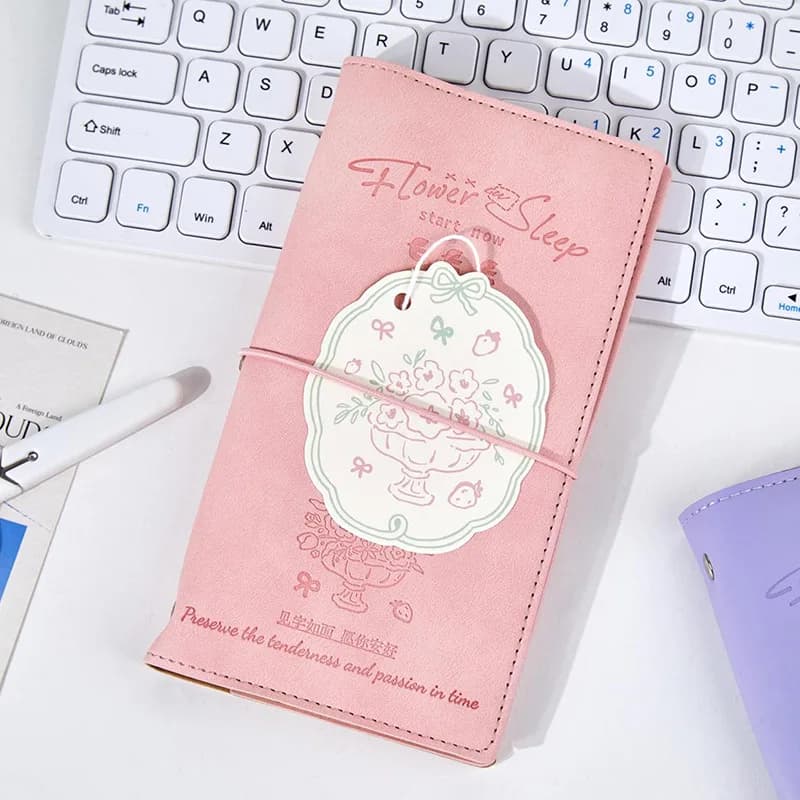 A6 PU Leather Loose Leaf Binder Notebook Detachable Refillable Pages Portable Journal Planner for Students School