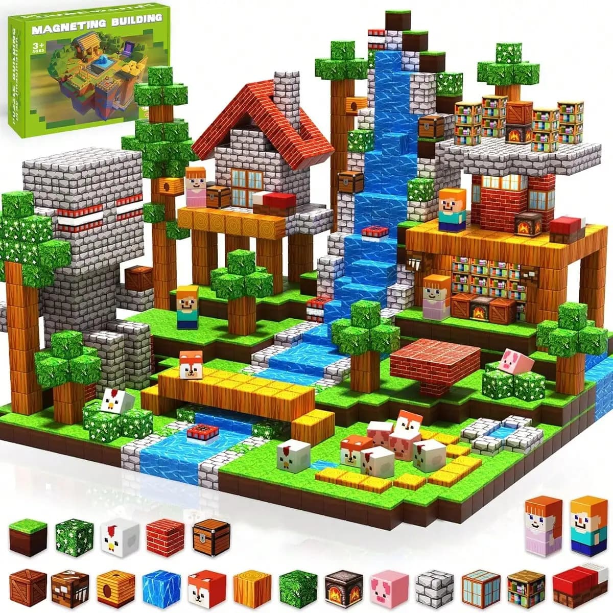 150pcs Magnetic Building Blocks - Kids STEM Sensory Construction Toy Set, 3D Creative Magnetic Building Tiles, Suitable For Building And Creation, Build Your Own Magnetic World, Ideal Gift For Children Boys Girls Birthday/Classroom/Holiday