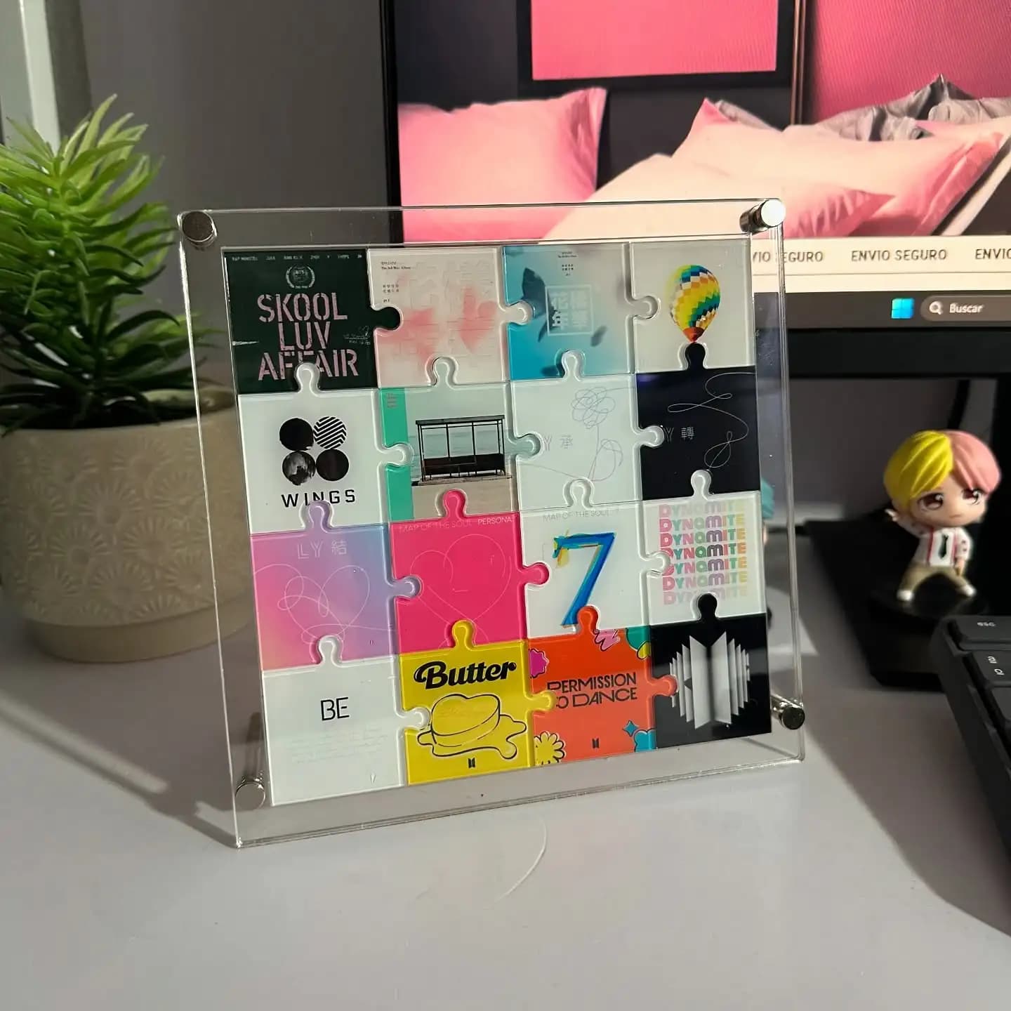 Espositore per puzzle in acrilico personalizzato Supporto per puzzle personalizzato per decorazioni da scrivania Regalo unico per l'home office per amici/famiglia/compleanno