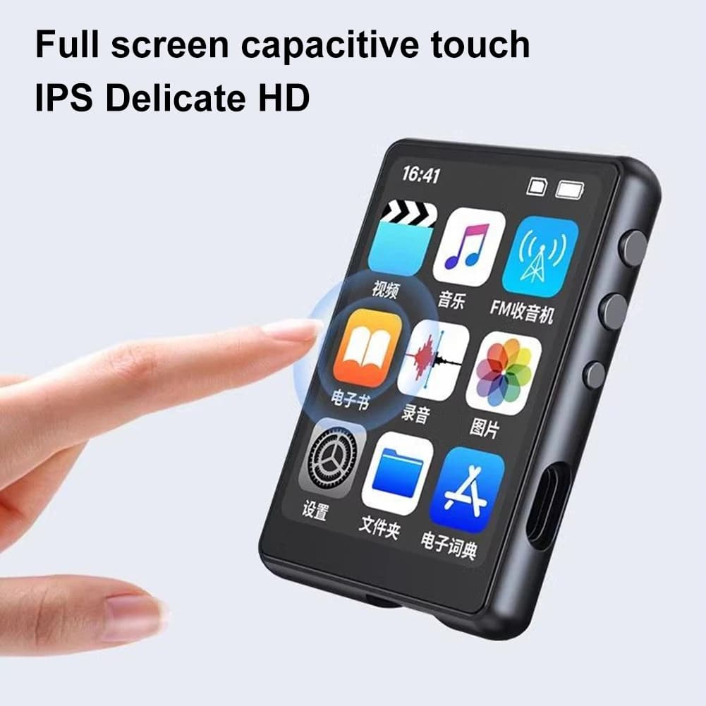 Lettore MP3 MP4 Walkman HiFi MP4 con altoparlante Lettore MP3 portatile compatibile con Bluetooth Supporto Registrazione radio FM E-Book