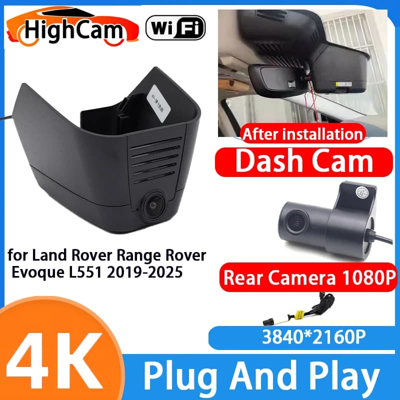 HighCam for Land Rover Range Rover Evoque L551 2019-2025 4K Wifi OEM G-Sensor Car DVR Video Recorder Dash Cam Front Rear Camera