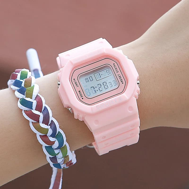 YIKAZE Orologi digitali a LED per ragazzi e ragazze Cinturino trasparente Orologio elettronico per studenti Sveglia impermeabile Orologio sportivo per bambini