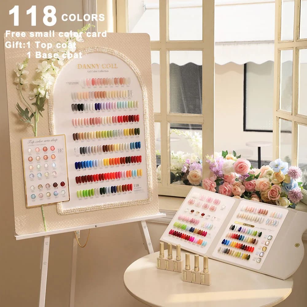 Set di smalti per unghie gel da 118 colori con set di gel per unghie con carta colorata Kit per unghie con smalto gel Soak Off a lunga durata Professione del salone di bellezza