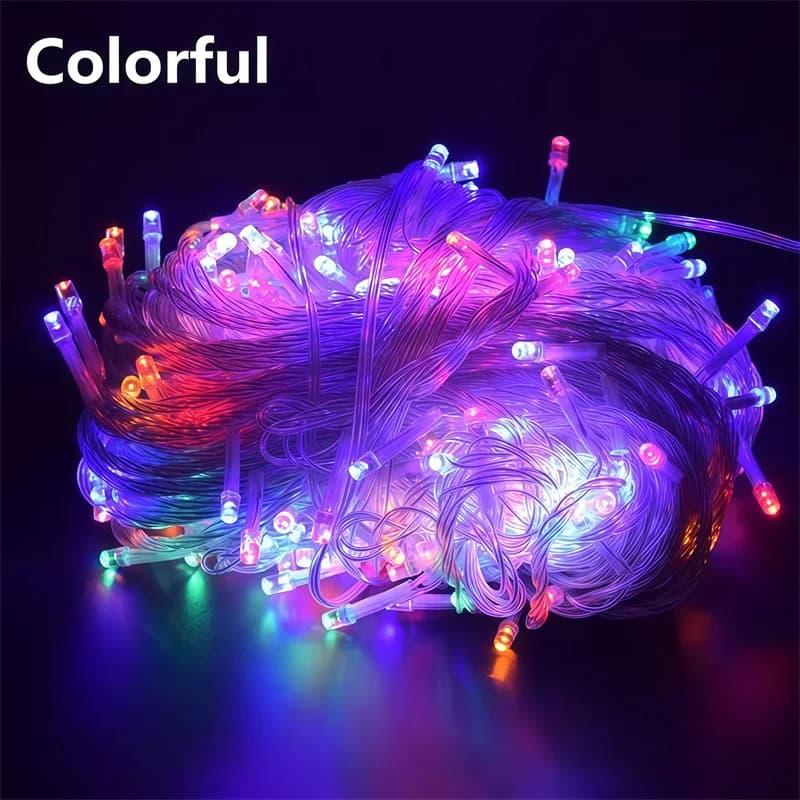 Decorazioni natalizie Luci 220V 10M 20M 30M 50M 100M 8 modalità per la festa nuziale Vacanza Led String Fairy Lights Camera da letto Tenda