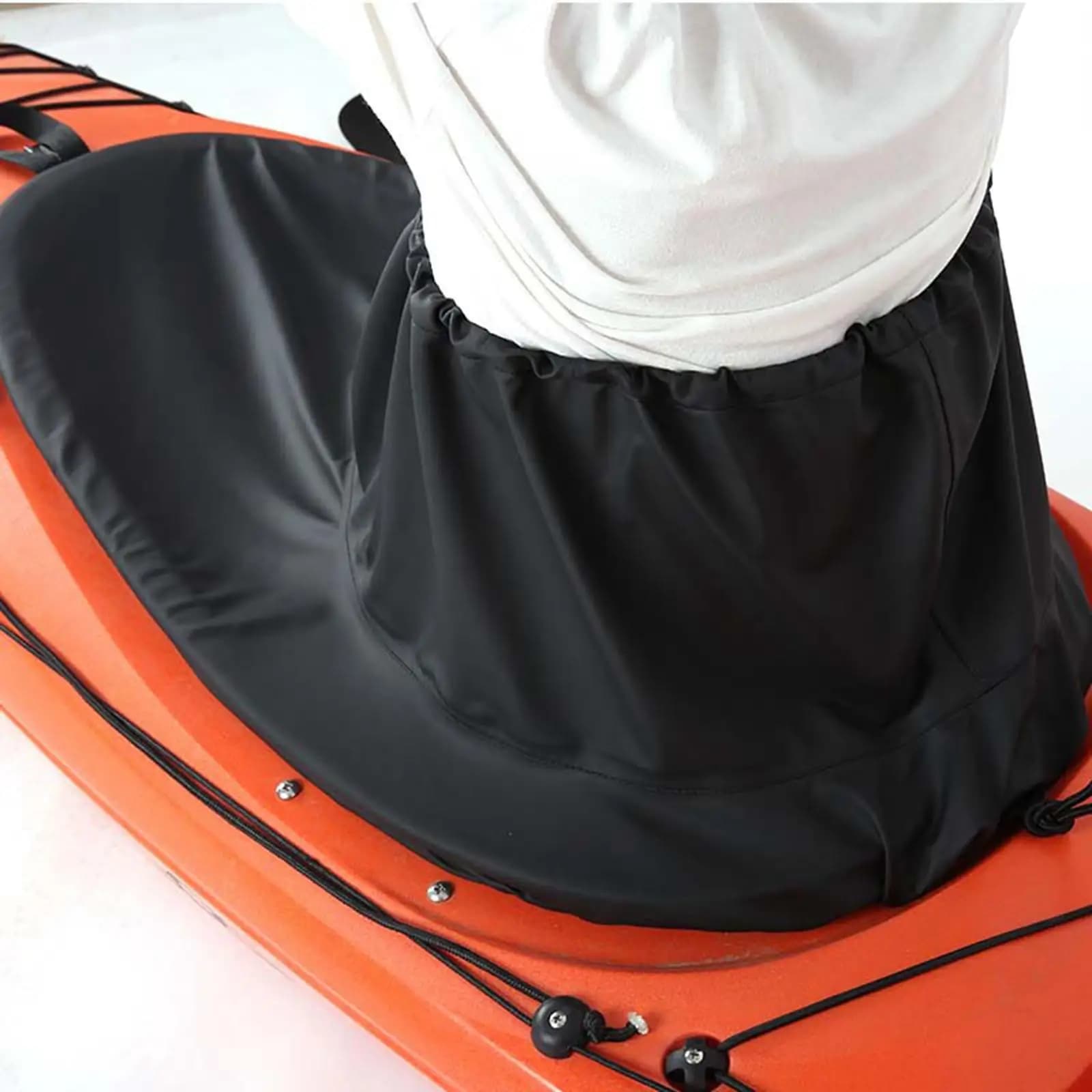 Universal Kayak Spray Skirt Splash Deck Sprayskirt Adjustable Cockpit for Paddling Boating Accessories Equipment Black