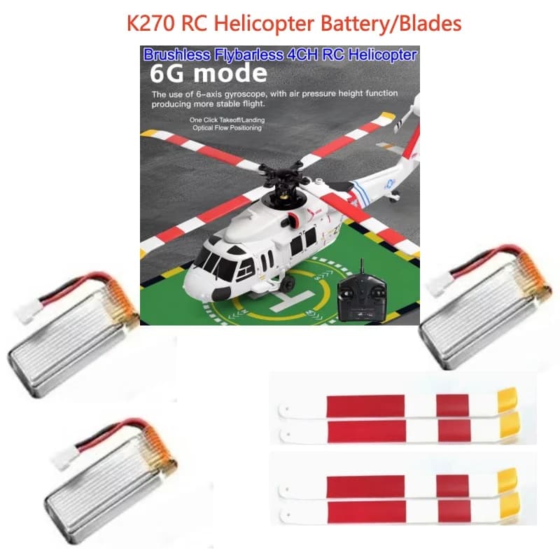 3.8V 800mAh Battery for Helicopter RC K270, WL K270 Drone Accessories, RC Helicopter Parts, K270 Battery with USB Cable