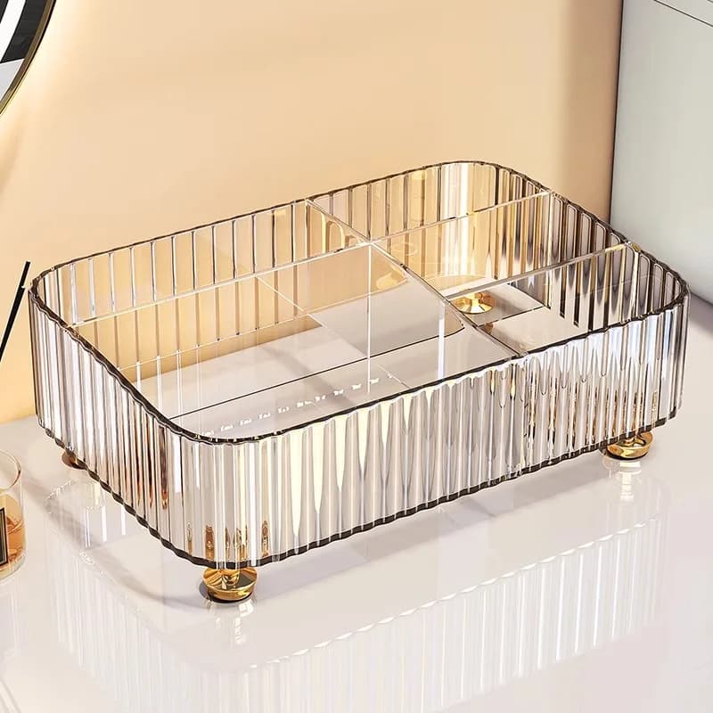 Elegante Organizzatore da Scrivania Multifunzionale per Tavolino da Salotto, Porta Cosmetici, Portafazzoletti, Vassoio Porta Telecomandi e Contenitore per Oggetti Vari