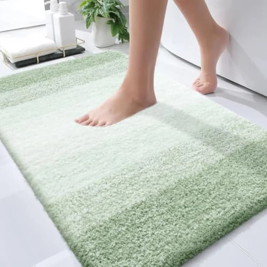 Tappetini da Bagno 36x24, Extra Morbidi e Assorbenti in Microfibra, con Base in Gomma, Asciugatura Rapida, Lavabili in Lavatrice