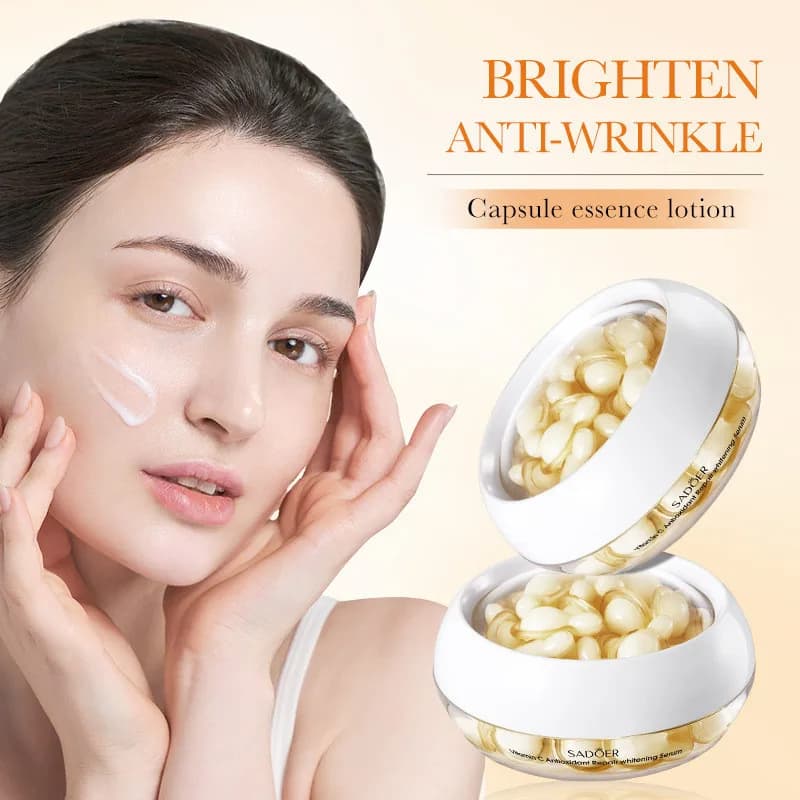 SADOER Vitamin C Antioxidant Moisturizing Anti wrinkle Brighten Repair Whiten Capsule Essence Lotion 30pcs