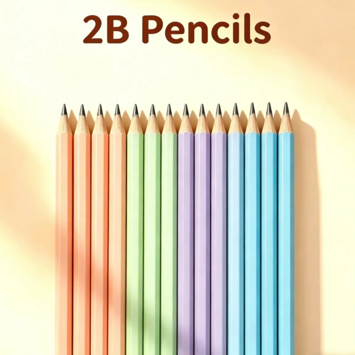 Macaron Wood Case 2B Pencils, Cute Graphite Pencils for School Writing Sketching, Kawaii Student Stationery Office Supplies