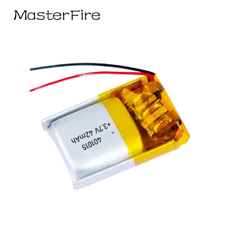 Batteria Ricaricabile ai Polimeri di Litio 3.7V 42mAh 401015 per Cuffie Bluetooth, Apparecchi Acustici, Tiralatte, Bastoni Selfie