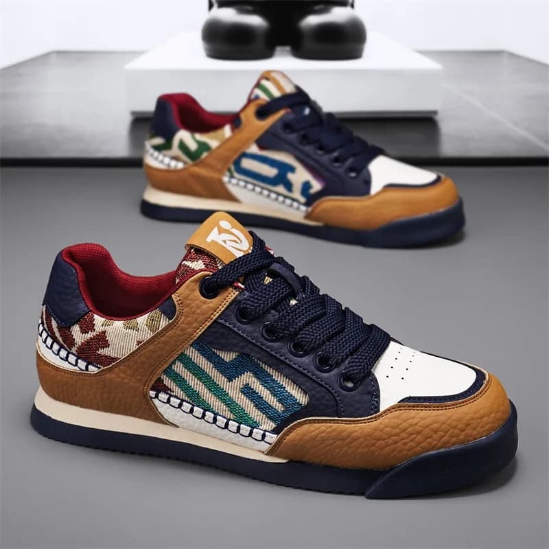 Sneakers Estive in Pelle, Scarpe Casual alla Moda per Corsa, Sport, Escursionismo, Tennis, Nuove Scarpe da Skateboard di Lusso per Uomo