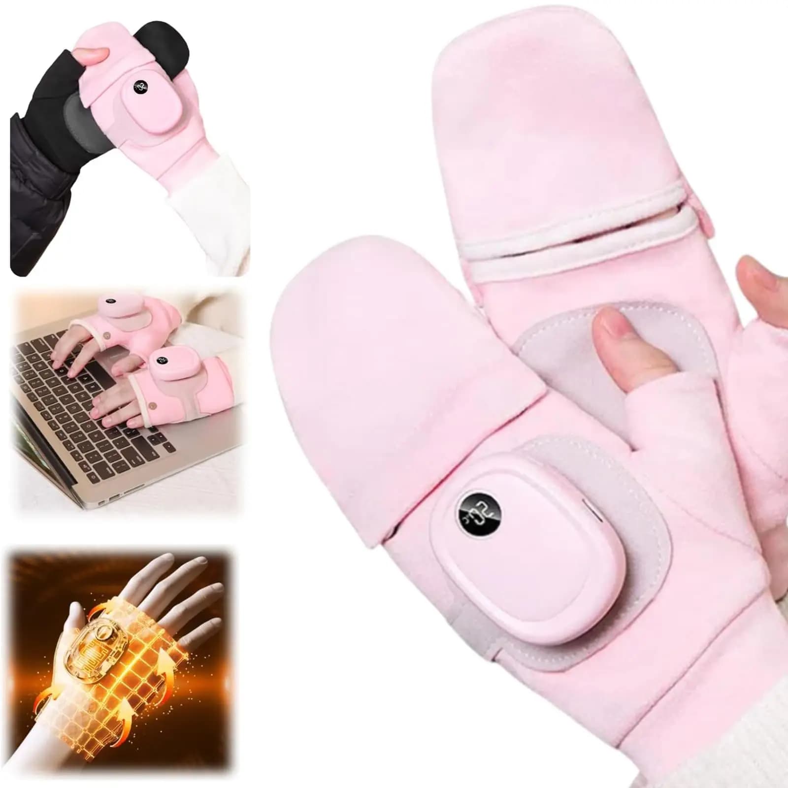 Grafen Heated Gloves Winter Rechargeable Gloves With 3 Levels of Heat for Cycling Skiing Outdoor Workwear