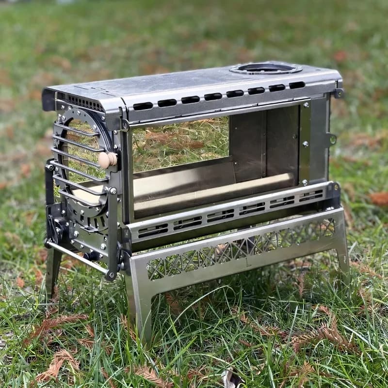 Stufa per barbecue portatile pieghevole da giardino Avviatore a carbone Bruciatore a legna da ardere Cucina Stufa calda Spiaggia Turismo Parco Campeggio Escursionismo
