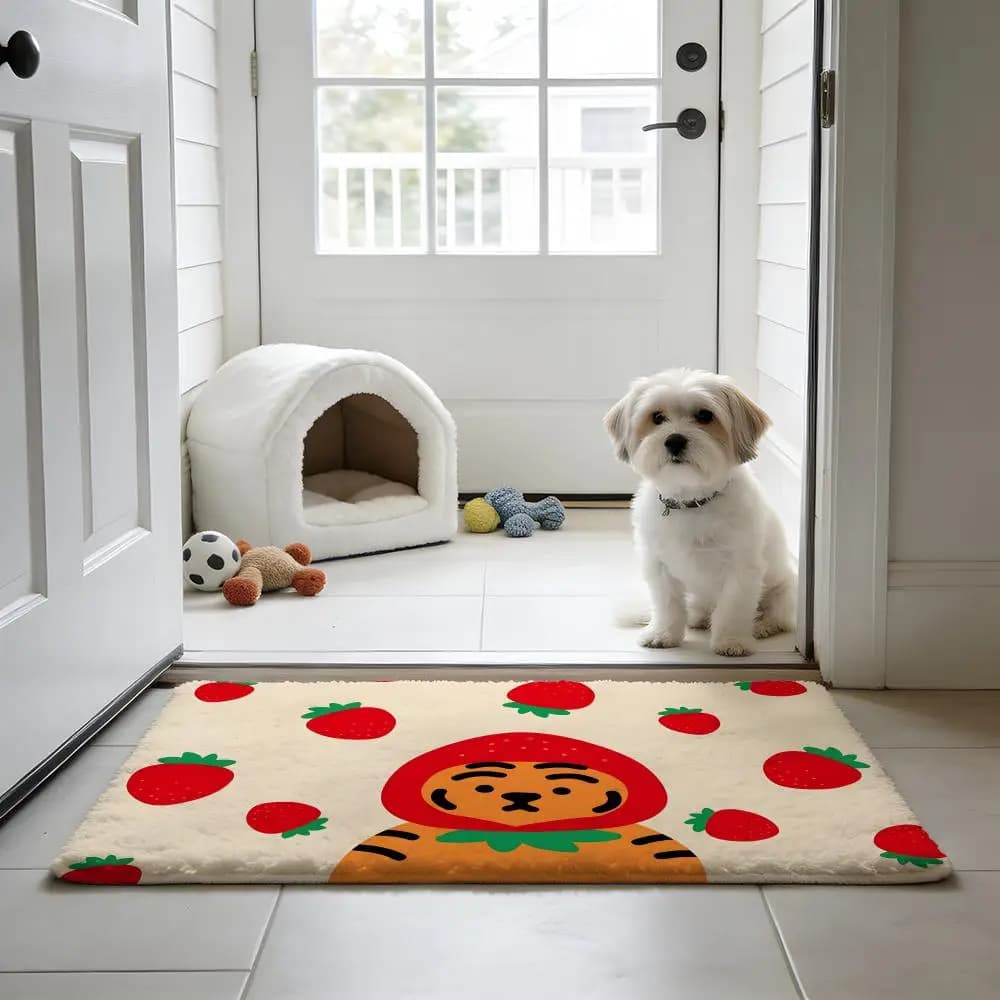 M-MUZIKS TIGER Tappetino in flanella antiscivolo assorbente, per bagno, cucina, ingresso, decorazioni per la casa