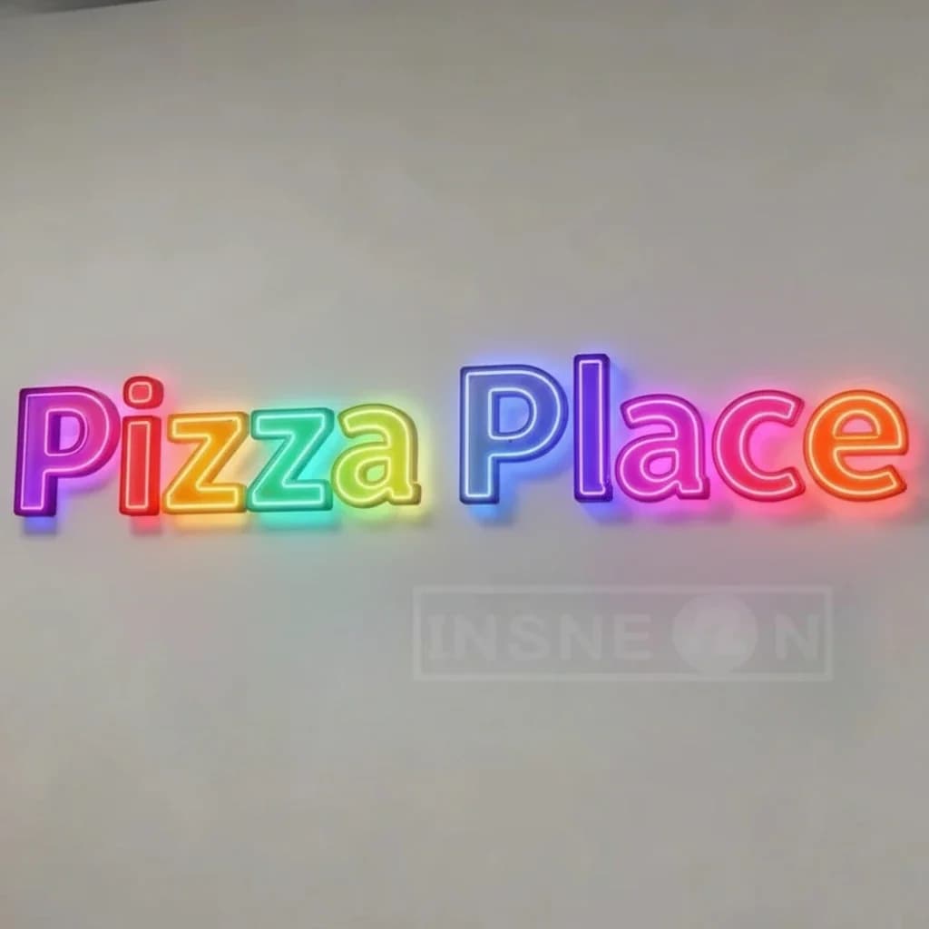 Targa in metallo a LED RGB personalizzata Lampada da parete per esterni per uso aziendale, decorazione per garage e ristorante con logo a LED e lettere luminose in stile neon
