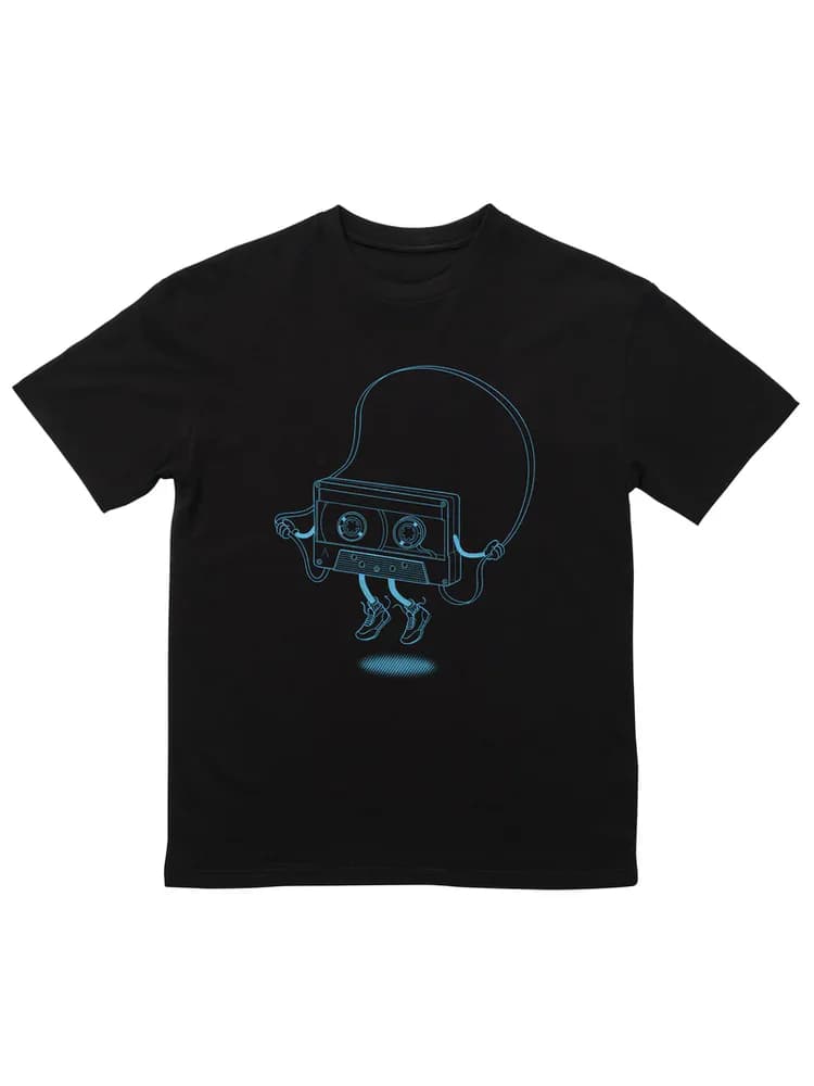T-shirt Creativa con Design a Corda per Salta, in Pure Cotton, Marca Cartoon OKATLON, Moda Giovanile Estiva Antirughe