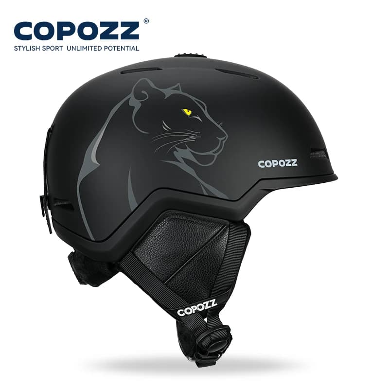 COPOZZ Casco da sci invernale da snowboard Casco di sicurezza anti-impatto semi coperto Ciclismo Motoslitta Sci protettivo per adulti e bambini