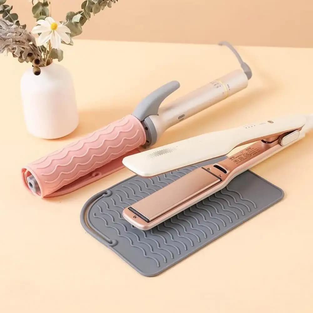 Iron Hair Dryer Heat Resistant Mat Silicone Hair Plate Non-slip Hair Plate Hair Styling Hot Tools Thermal Bearing Protective Cover