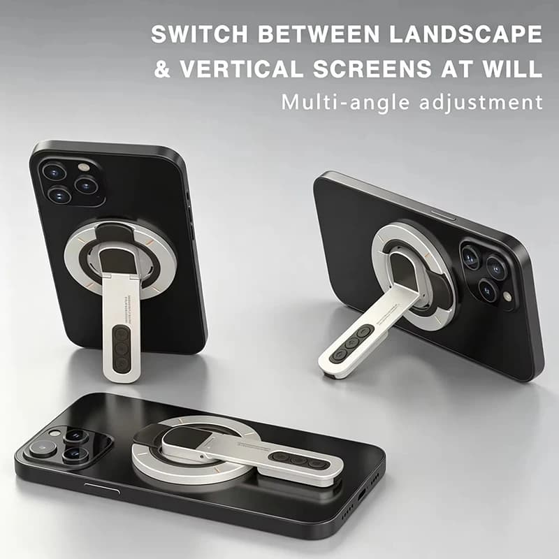 Double Sided Magnetic Finger Ring Holder Rotate Phone Stand Multi Function Phone Stand For iPhone 17 16 Portable Lazy Man Stand
