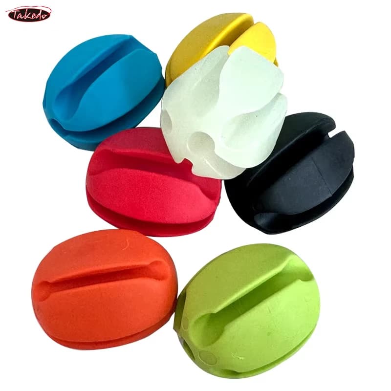 TAKEDO 2 Pz/borsa 7 Colori Titolare Fascio Asta Palla Durevole Tirante Dispositivo di Stoccaggio In Silicone Fisso Canna Da Pesca Strumenti