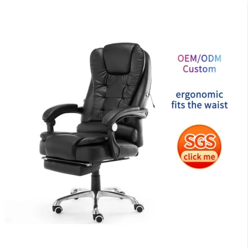 Sedia da ufficio girevole direzionale in pelle nera economica Computer Silla Gamer Massager Sedie da gioco reclinabili ergonomiche per computer