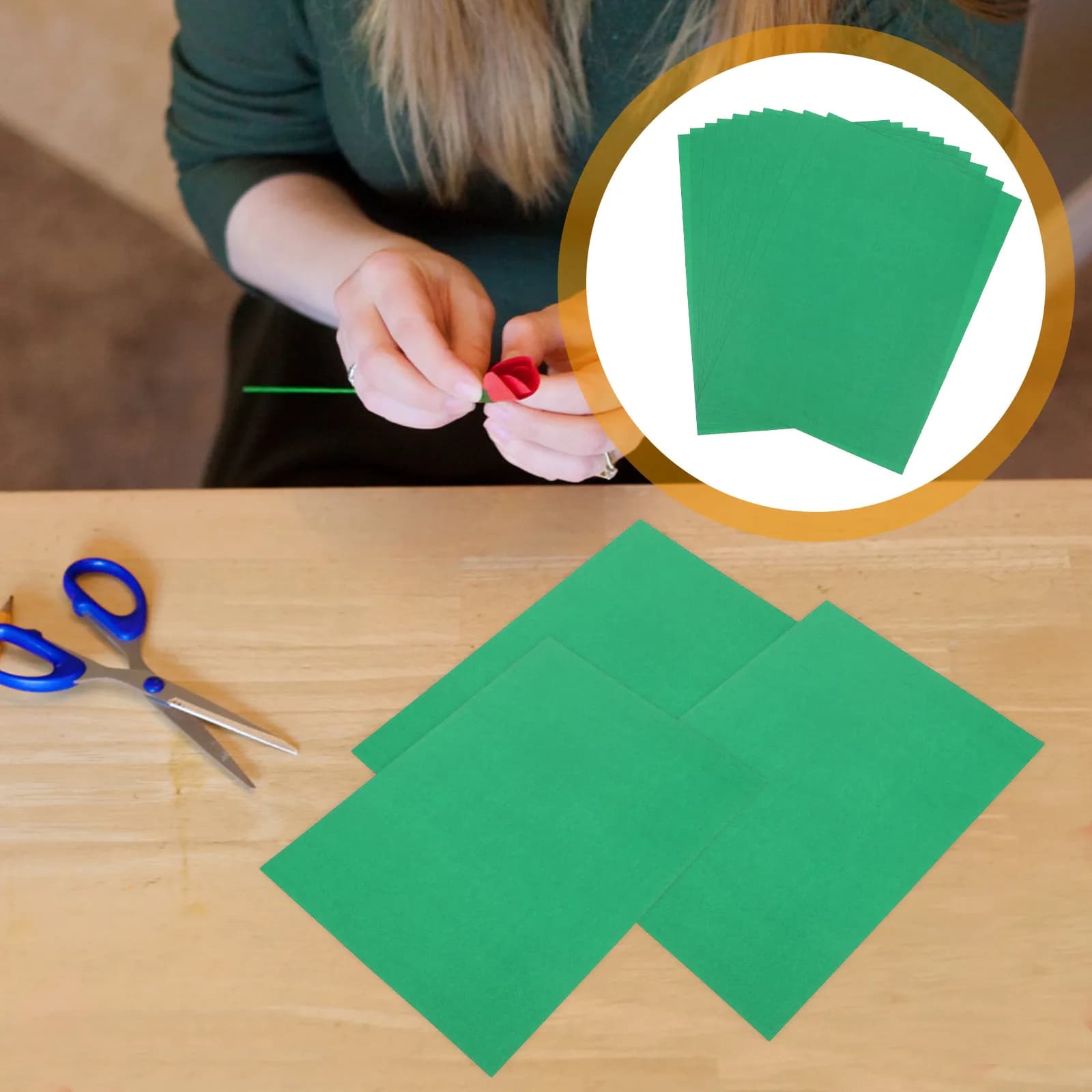 10Pcs Vibrant Green A4 Cardstock Paper Smooth Finish Thick Colored Card Stock for Crafting Cardmaking Origami Decorative