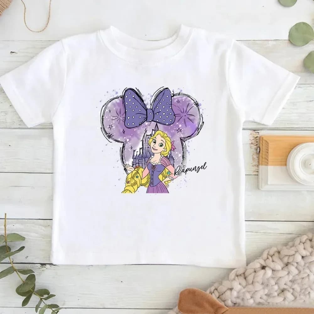 T-shirt Disney Frozen Elsa Mickey Ear Bow 2026, magliette abbinate per la famiglia a tema Castello di Ghiaccio, top a maniche corte blu con fiocchi di neve per mamma e figlia/o