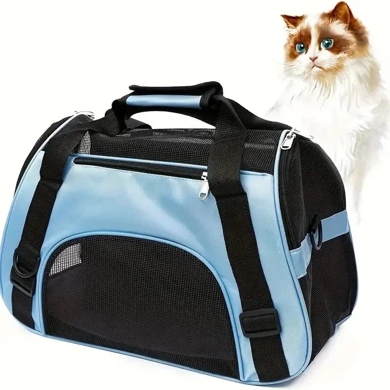 Borsa porta animali portatile, design in rete traspirante per cani e gatti, leggera e resistente, perfetta per viaggi o avventure all'aria aperta