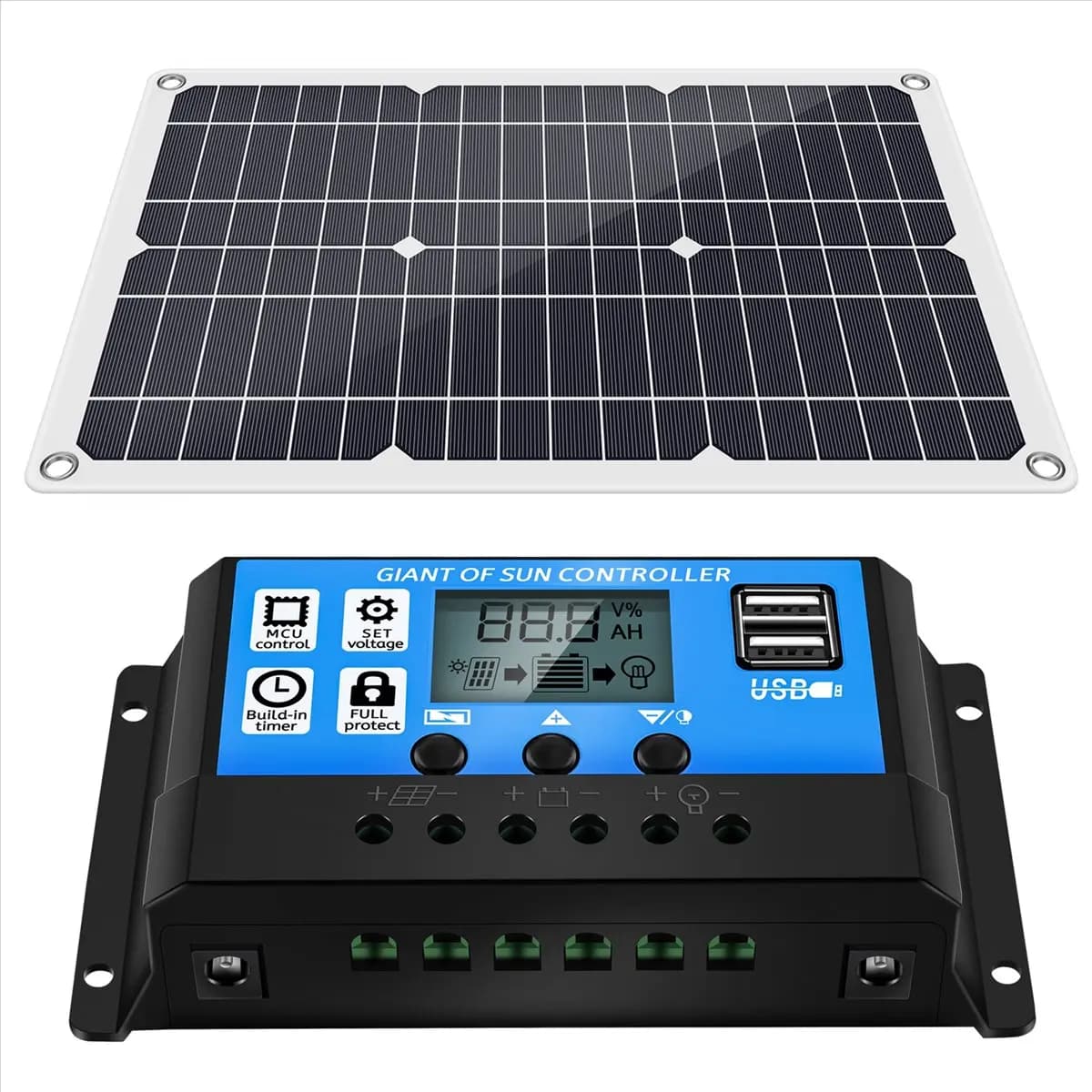Kit Pannello Solare ABCL 180W con Caricabatterie 12V e Regolatore 100A per Caravan, Barca, Camper