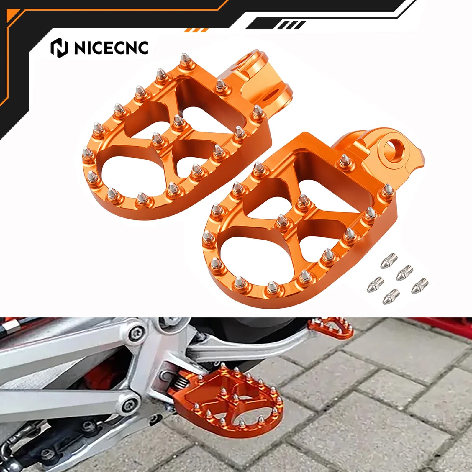 NICECNC Pedane Pedane Per KTM 690 ENDURO R SMC R 2008-2024 990 Adventure SUPER MOTO R 1050 1090 1190 1290 ADVENTURE RST