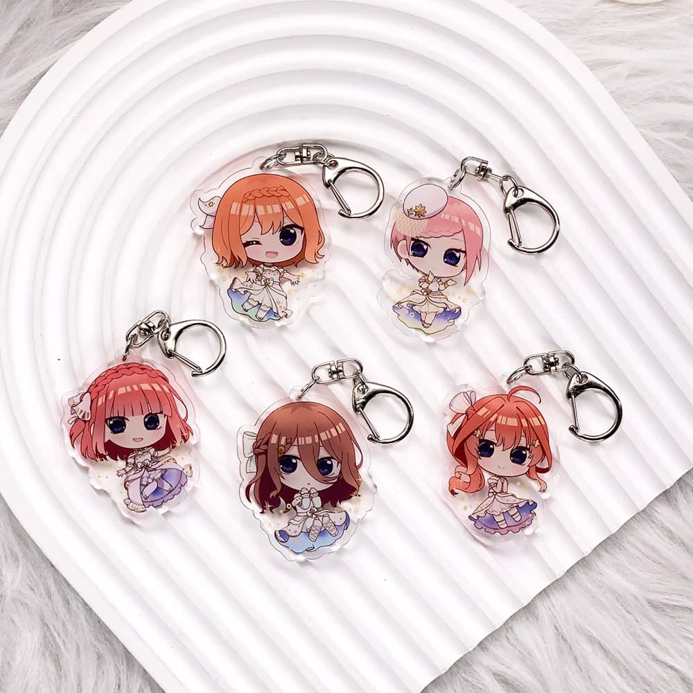 5 Pezzi Portachiavi in Acrilico Anime Quintessential Quintuplets, Accessori per Borse, Portachiavi per Zaini, Regali per Fan e Amici