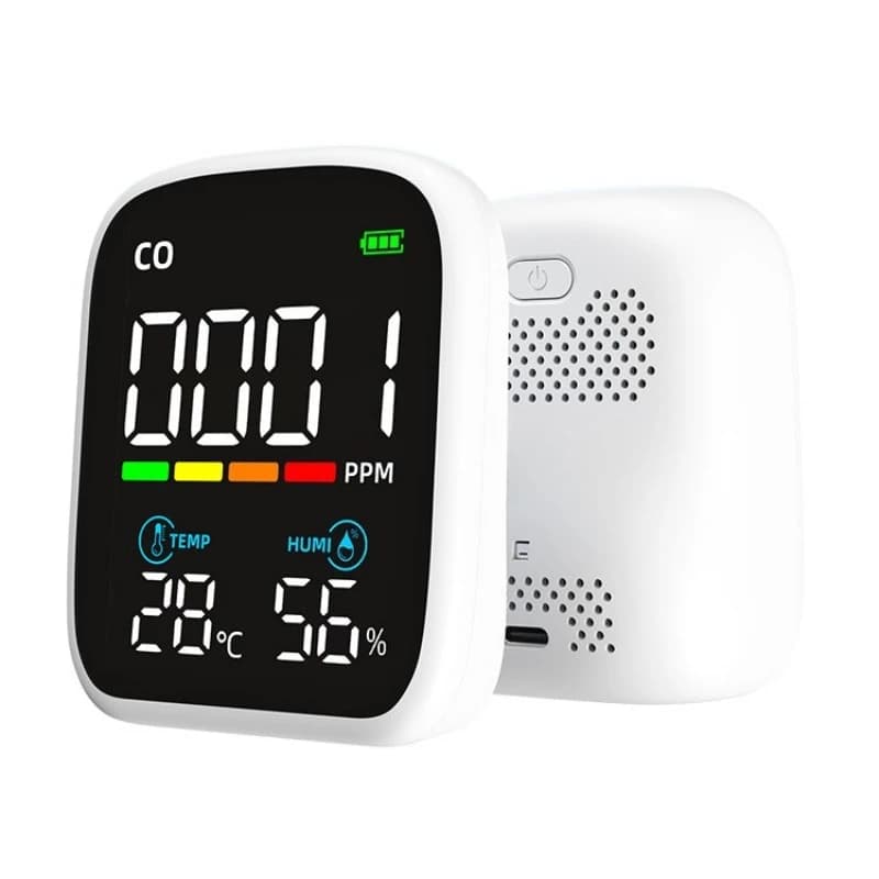 Carbon Monoxide Detector Temp Humidity Air Quality Monitor Portable CO Concentration Sensor Home Indoor Safety Detect