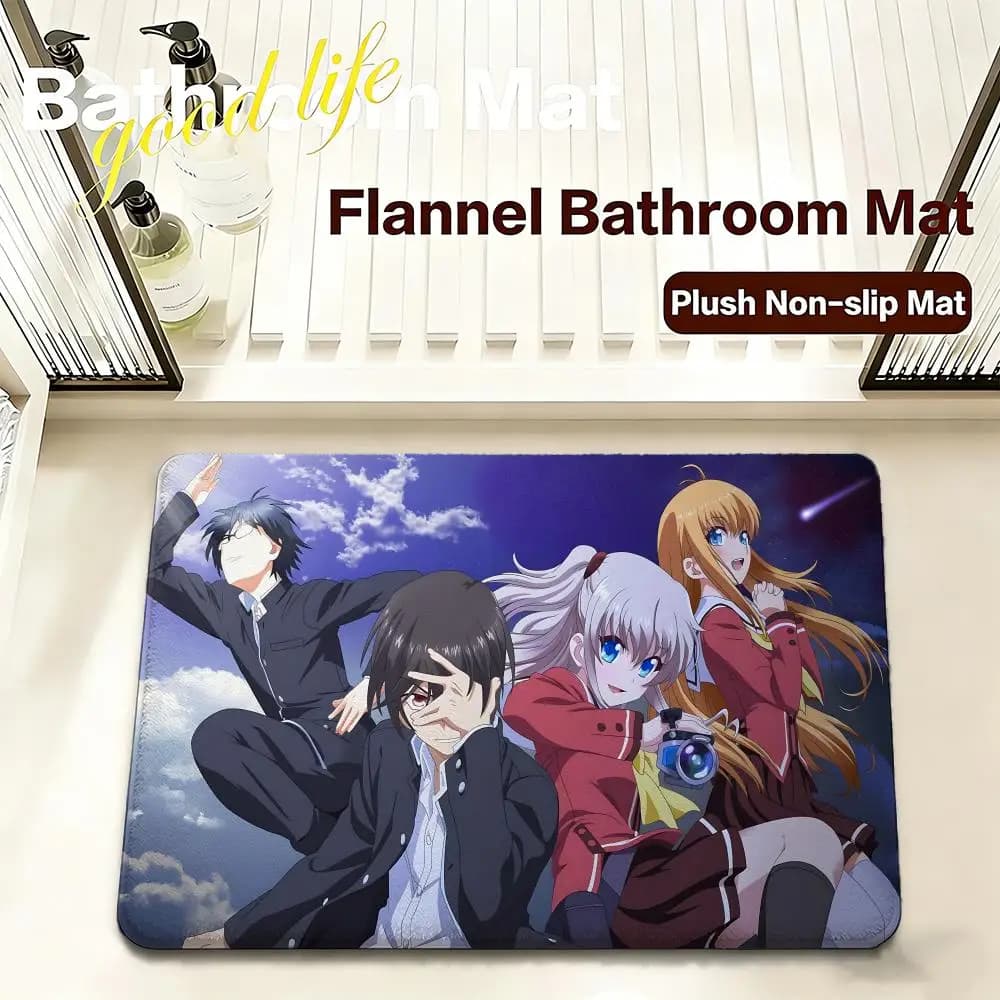 Tappetino da bagno in flanella Superpower C-CharlotteS, ad asciugatura rapida, antiscivolo, morbido, resistente, per ingresso e bagno