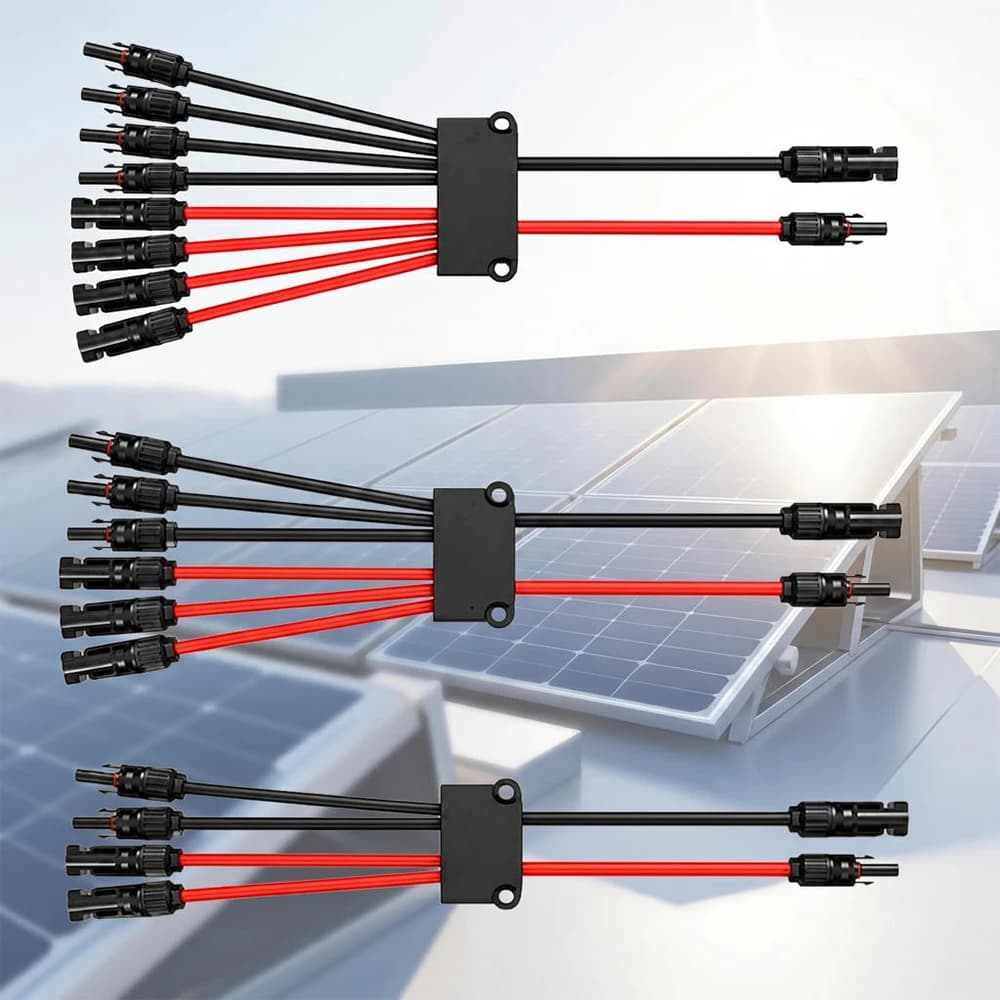 Connettori Solari a Y da 2 a 4/6/8 Vie per Pannelli Solari, Connettori Senza Attrezzi 10AWG, Splitter per Pannelli Solari, per Barche e Camper