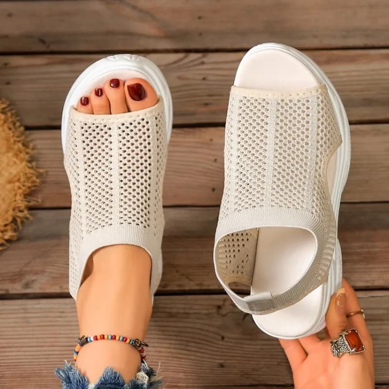 Sandali con Zeppa da Donna Estivi, Scarpe con Tacco Alto Traspiranti in Mesh, Sneakers Chunky Open Toe Sportive Casual per Camminata