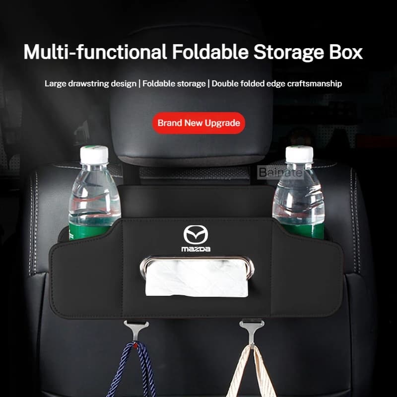 For Mazda 3 6 Axela Atenza CX-30 CX-5 CX-8 CX-9 MX-5 BT50 CX-70 Car Seat Organizer Seat Back Foldable Storage Bag Pad Tissue box