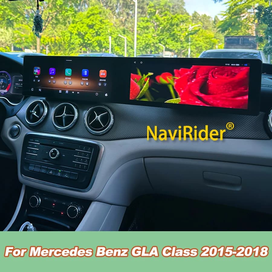 24.6" Dual Screen For Mercedes Benz GLA Class 2015-2018 NTG4.5 NTG5.0 Multimedia Carplay GPS Navi Car Radio Video 4G Bluetooth