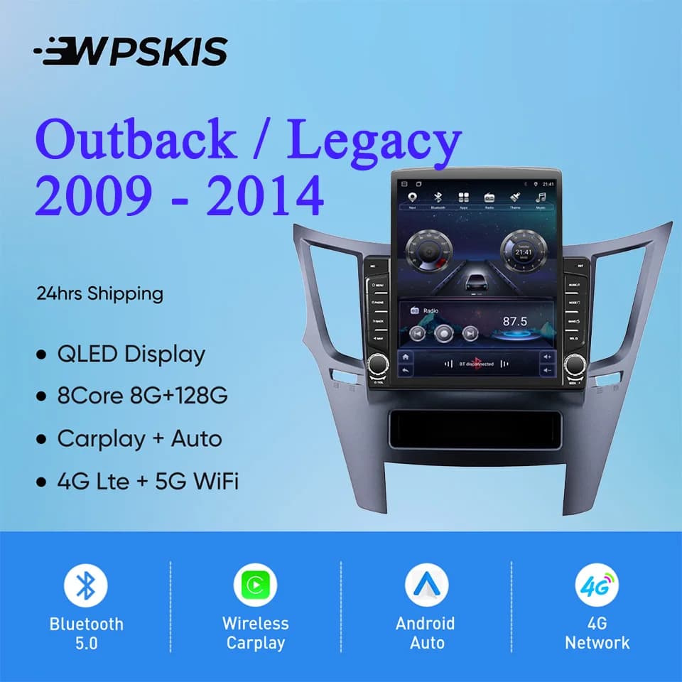 8G + 128G Android 14.0 Autoradio Audio GPS Navi HU Per Subaru Outback Legacy 2009 - 2014 Auto Stereo DVD Cassetta 4G Lte WiFi DAB +