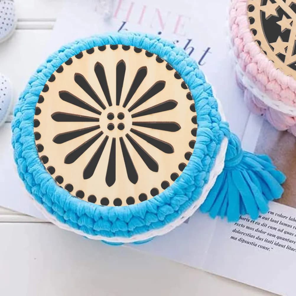 2Pcs Wooden Bag Base Crochet Basket Bottom Strong DIY Handbag Shaper Pad Craft Supplies for Handmade Crochet Bags
