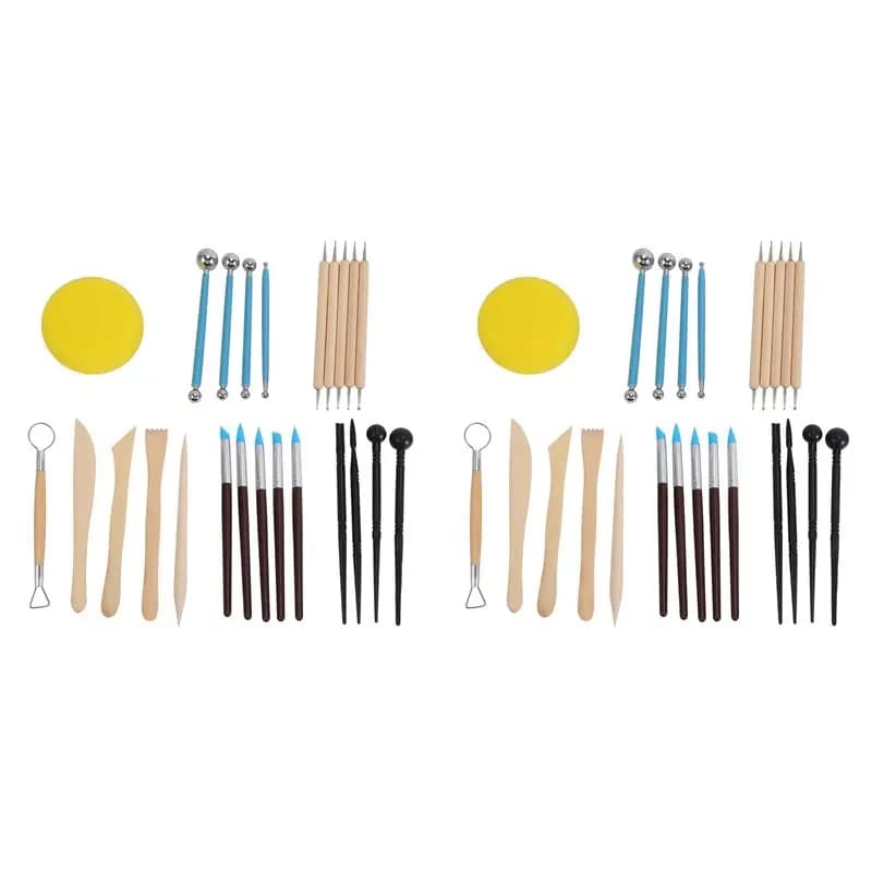Set di 48 strumenti per modellare l'argilla, kit per scultura e pittura su roccia per scultura e ceramica