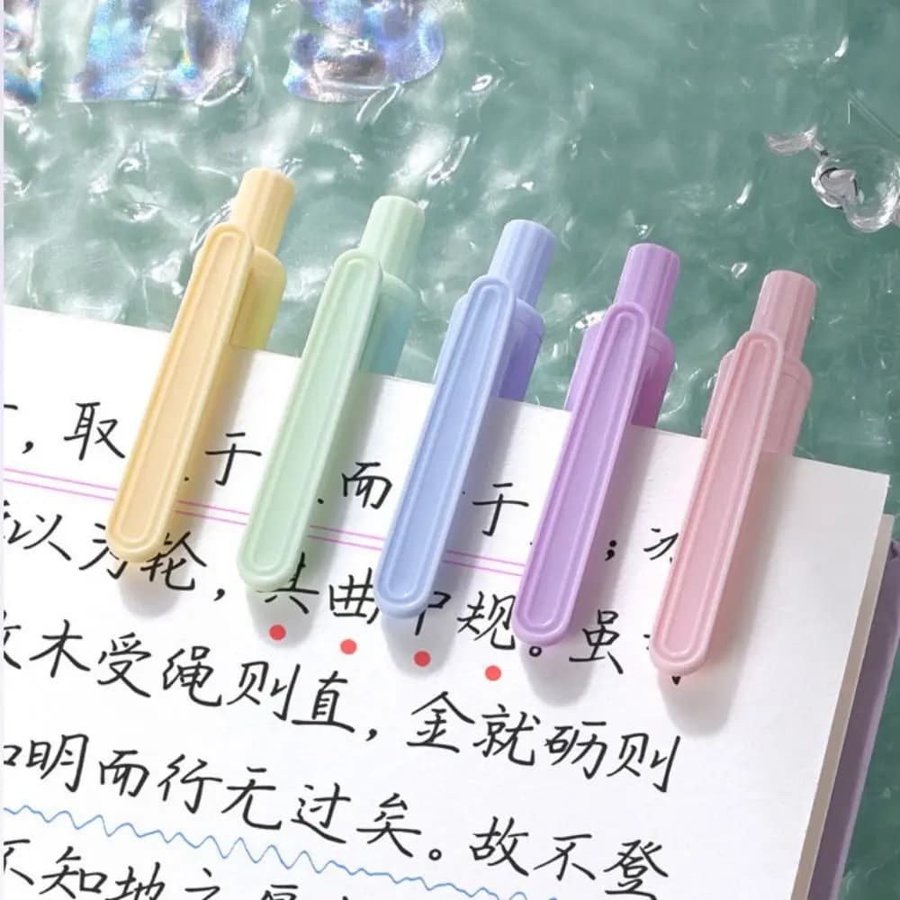 5 pezzi di penne a sfera colorate a pressione, multifunzione, in ABS, per studenti, retrattili, con design a cartoni animati, per scrittura fluida.