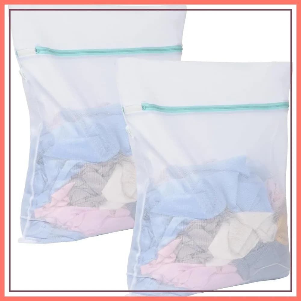 Sacchetto per Bucato a Rete 20x24 Pollici per Capi Delicati, Sacchetto Lavaggio con Cerniera per Reggiseni e Biancheria Intima, Uso Domestico e per Dormitori Universitari, Resistente al Calore 140-176°C ℉