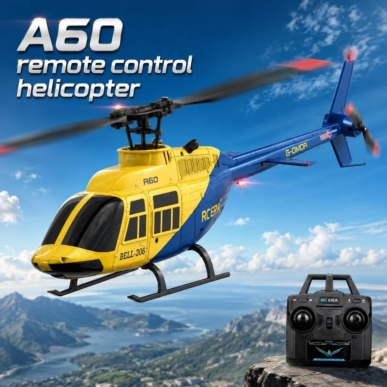 RC ERA A60 RC helicopter with altitude hold function, 4-channel analog aircraft, remote-controlled aircraft adult toy airplane